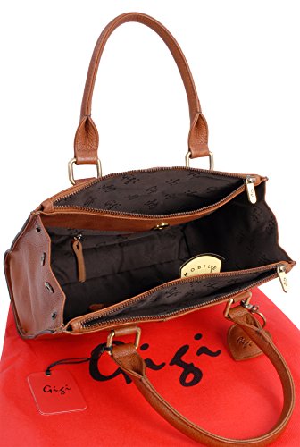 GIOVANNA 9046 - Women's Mid-Size Tan Leather Tote