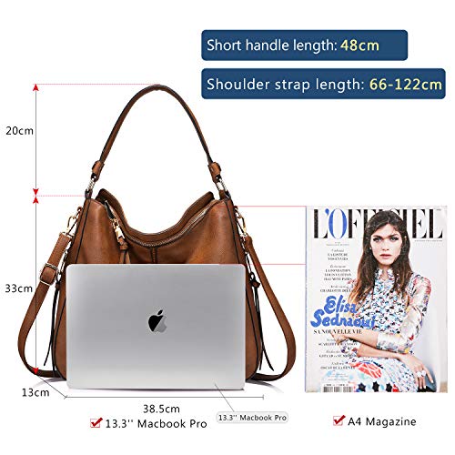 Designer Women's Large Brown Synthetic Leather Shoulder Bag