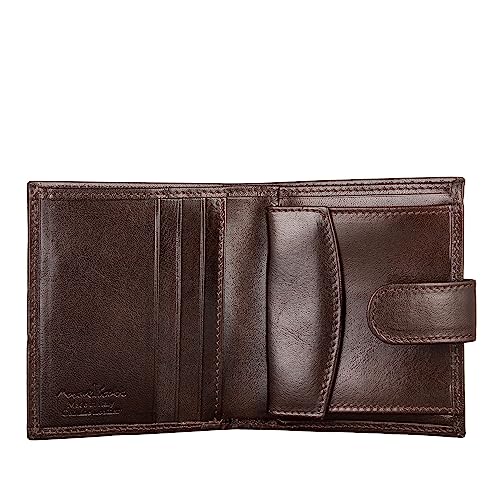 Handmade Italian Leather Small Wallet for Men in Brown