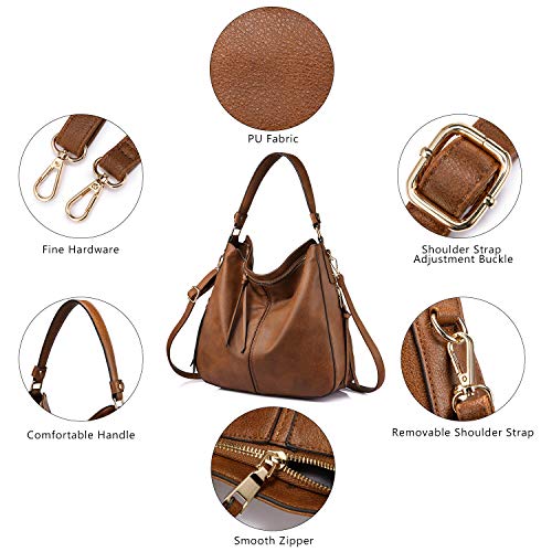 Designer Women's Large Brown Synthetic Leather Shoulder Bag