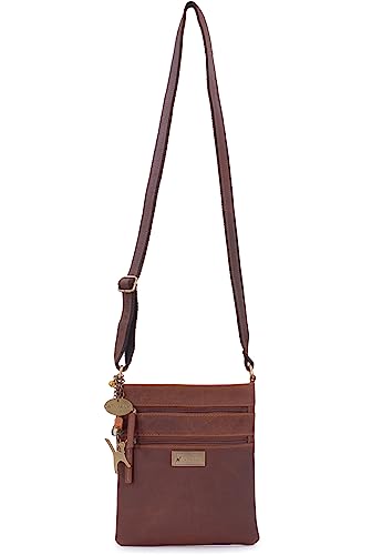 Catwalk Collection Handbags - Ladies Small Leather Cross Body Bag - Women's Messenger Bag