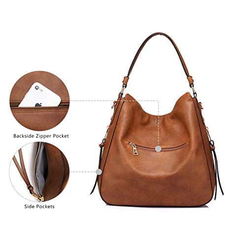Designer Women's Large Brown Synthetic Leather Shoulder Bag