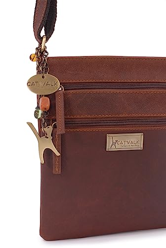 Catwalk Collection Handbags - Ladies Small Leather Cross Body Bag - Women's Messenger Bag