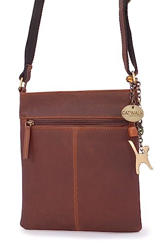 Catwalk Collection Handbags - Ladies Small Leather Cross Body Bag - Women's Messenger Bag