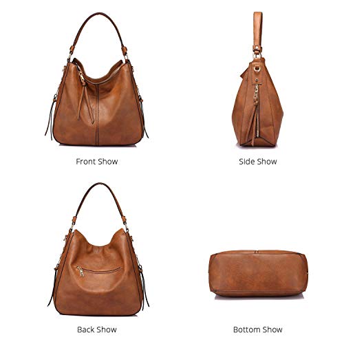 Designer Women's Large Brown Synthetic Leather Shoulder Bag