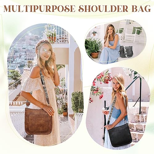 RAVUO Vegan Leather Crossbody Shoulder Bag - Brown