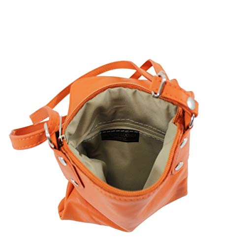 LeahWard Italian Leather Crossbody Messenger Handbag (Tan)
