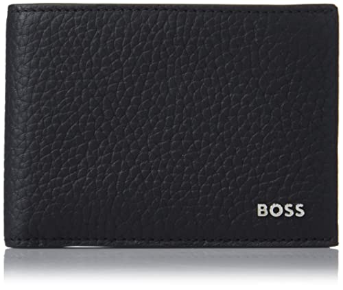 Men's Black Pebbled Leather Wallet by BOSS