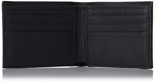 Men's Black Pebbled Leather Wallet by BOSS