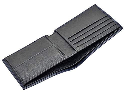 Prada Men's Bifold Leather Wallet in Baltico Navy
