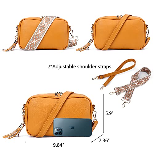 Pink Crossbody Bags with Tassel and Changeable Straps