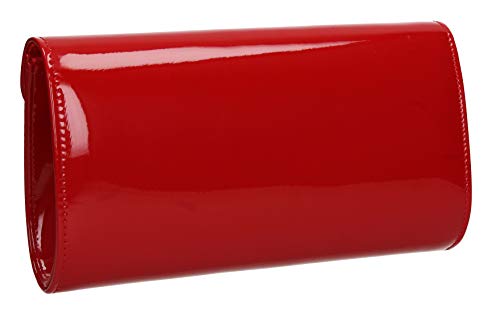 SwankySwans Red Patent Evening Clutch Bag
