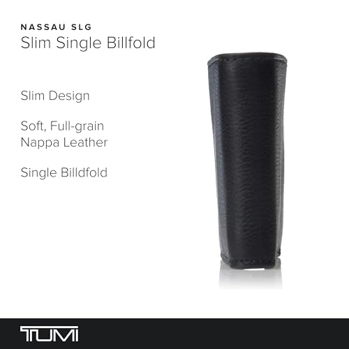 TUMI Nassau Slim Single Billfold, Black, Classic Style