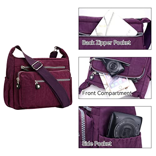 YYW Casual Cross Body Bag for Shopping and Hiking (Red)