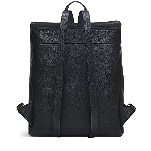 Black Leather Crown Hill Flapover Backpack by RADLEY