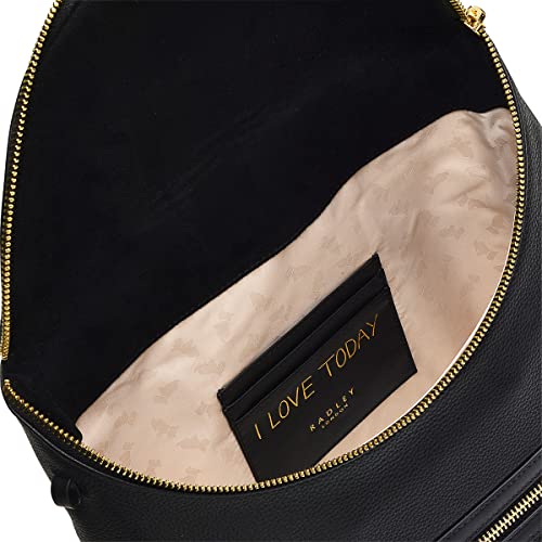 Black Leather Crown Hill Flapover Backpack by RADLEY