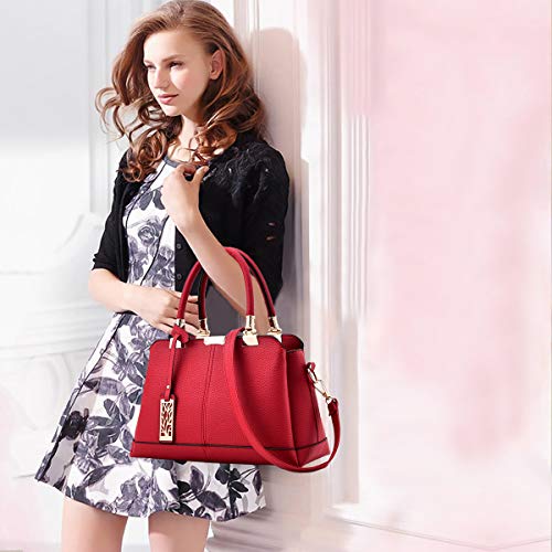 Red PU Leather Designer Ladies Handbags by NICOLE & DORIS