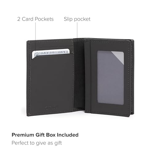 TUMI Grey Texture RFID Men's Card Case Wallet
