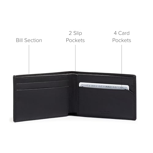 TUMI Nassau Slim Single Billfold, Black, Classic Style