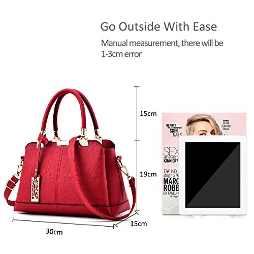 Red PU Leather Designer Ladies Handbags by NICOLE & DORIS