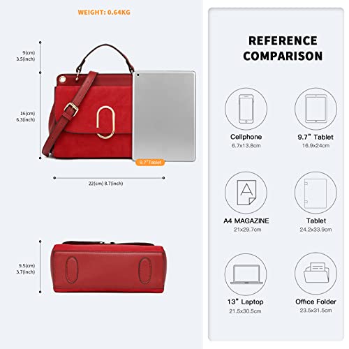 MISS LULU Women's Suede Top Handle Designer Handbag