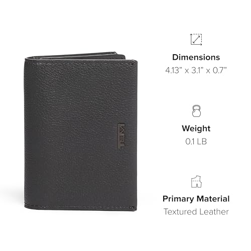 TUMI Grey Texture RFID Men's Card Case Wallet