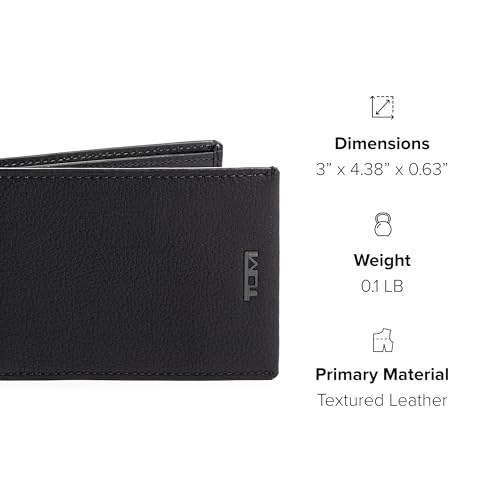 TUMI Nassau Slim Single Billfold, Black, Classic Style