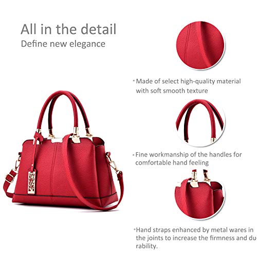 Red PU Leather Designer Ladies Handbags by NICOLE & DORIS