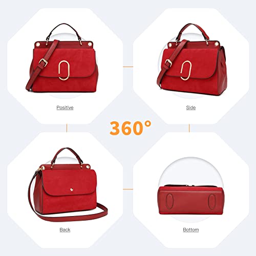 MISS LULU Women's Suede Top Handle Designer Handbag