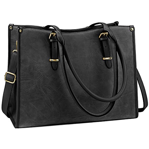 NUBILY Damen Designer Umhängetasche Schwarz 15.6 Zoll