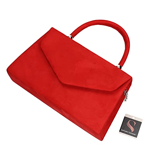 SwankySwans Kendall Velvet Envelope Womens Clutch Bag