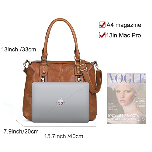 Brown Large Designer Hobo Bag with Top Handle