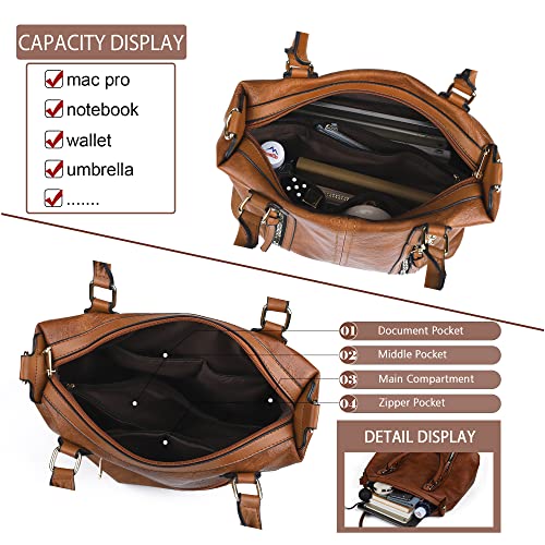 Brown Large Designer Hobo Bag with Top Handle