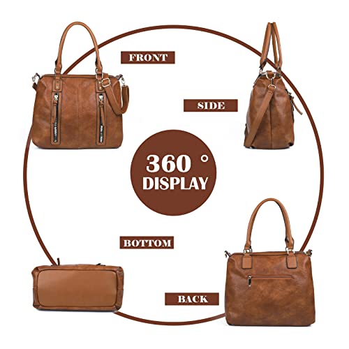 Brown Large Designer Hobo Bag with Top Handle
