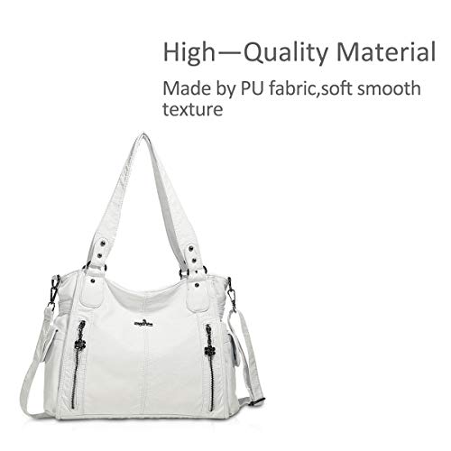 Nicole & Doris White Leather Designer Shoulder Bag