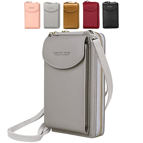 Women's Leather Crossbody Bag with Wallet Card Slots