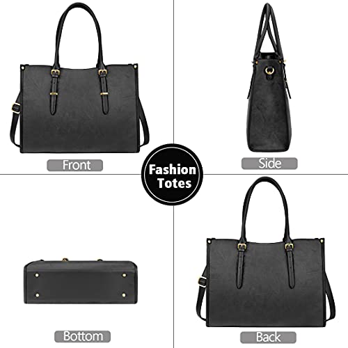 NUBILY Damen Designer Umhängetasche Schwarz 15.6 Zoll