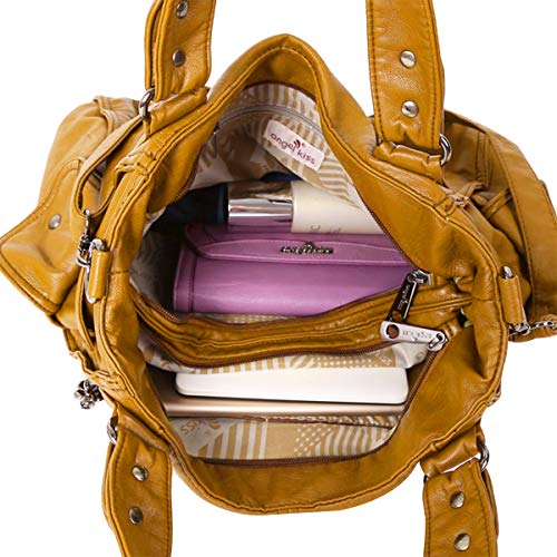 Nicole & Doris White Leather Designer Shoulder Bag