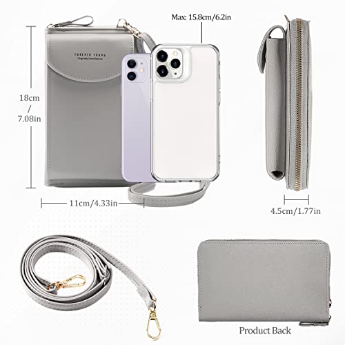 Women's Leather Crossbody Bag with Wallet Card Slots
