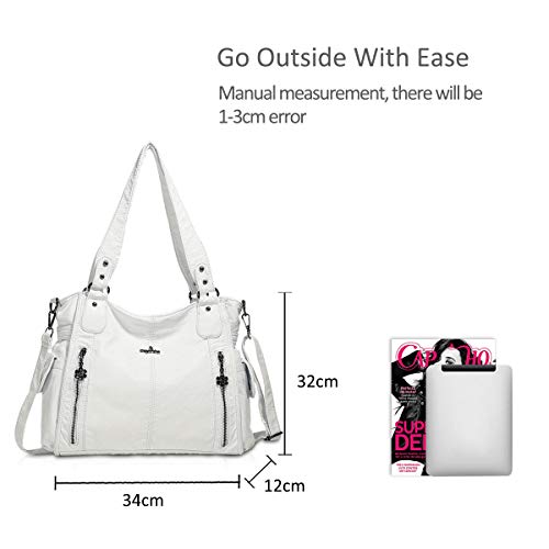 Nicole & Doris White Leather Designer Shoulder Bag