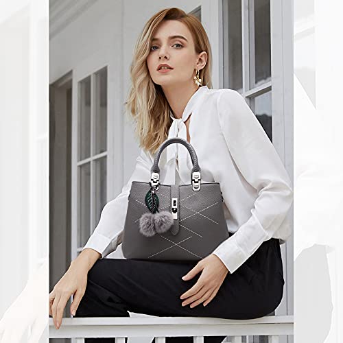 NICOLE & DORIS 2023 Gray Leather Fashion Handbag