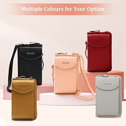 Women's Leather Crossbody Bag with Wallet Card Slots