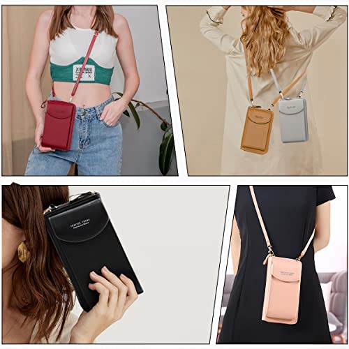 Women's Leather Crossbody Bag with Wallet Card Slots