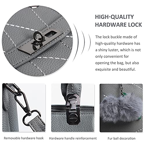 NICOLE & DORIS 2023 Gray Leather Fashion Handbag