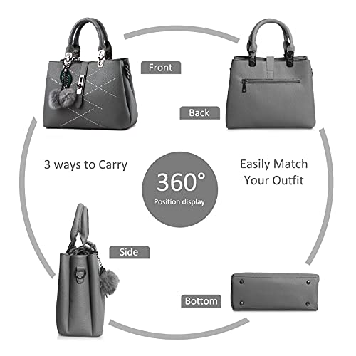 NICOLE & DORIS 2023 Gray Leather Fashion Handbag