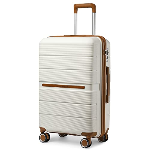 28" British Traveller Large Suitcase - White