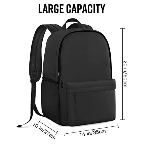 HEEYA Lightweight Black Backpack for Travel and Work