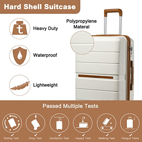 28" British Traveller Large Suitcase - White
