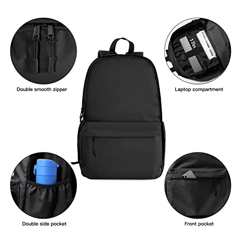 HEEYA Lightweight Black Backpack for Travel and Work