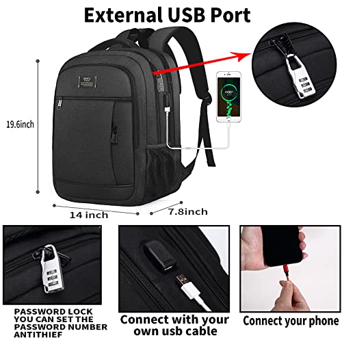 QINOL Travel Laptop Backpack with USB Charging Port